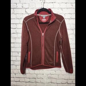 Kuhl Born in the Mountains Alpaca Fleece Full Zip Jacket Women's Size S Burgandy